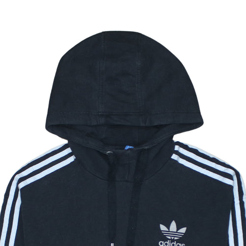 Adidas Women Black Size 10 Pullover Hoodie Sweatshirt with Stripes