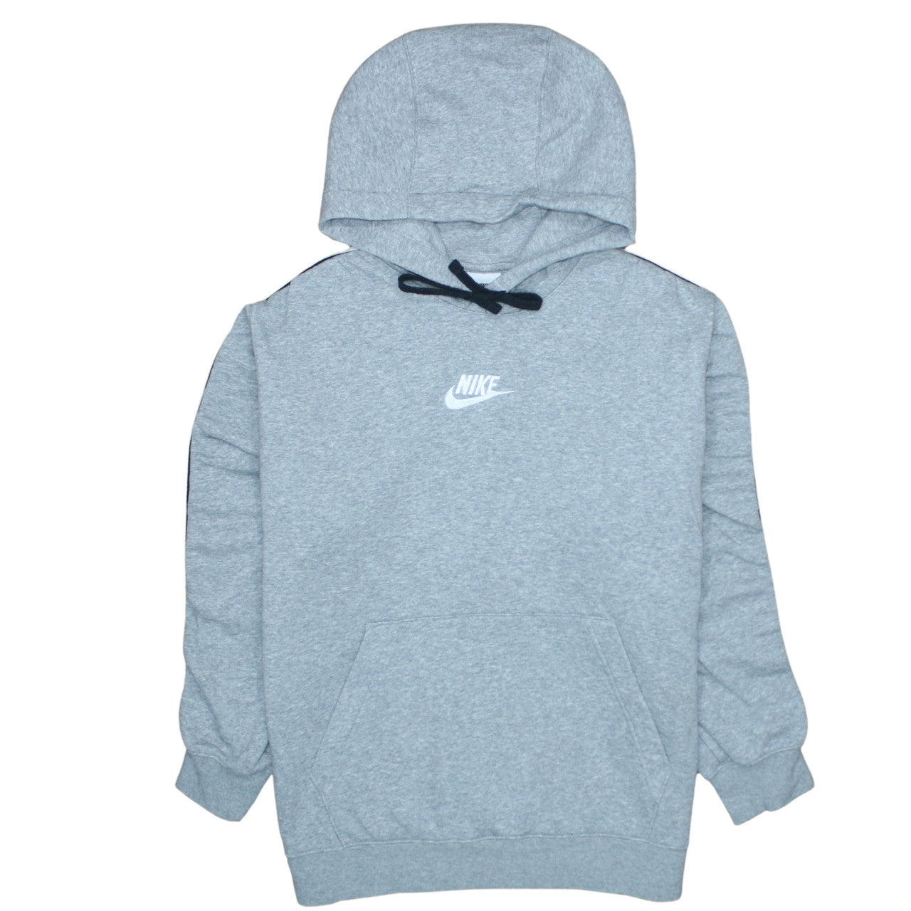 Nike Women's Grey Pullover Hoodie Medium Logo Tape Sleeve