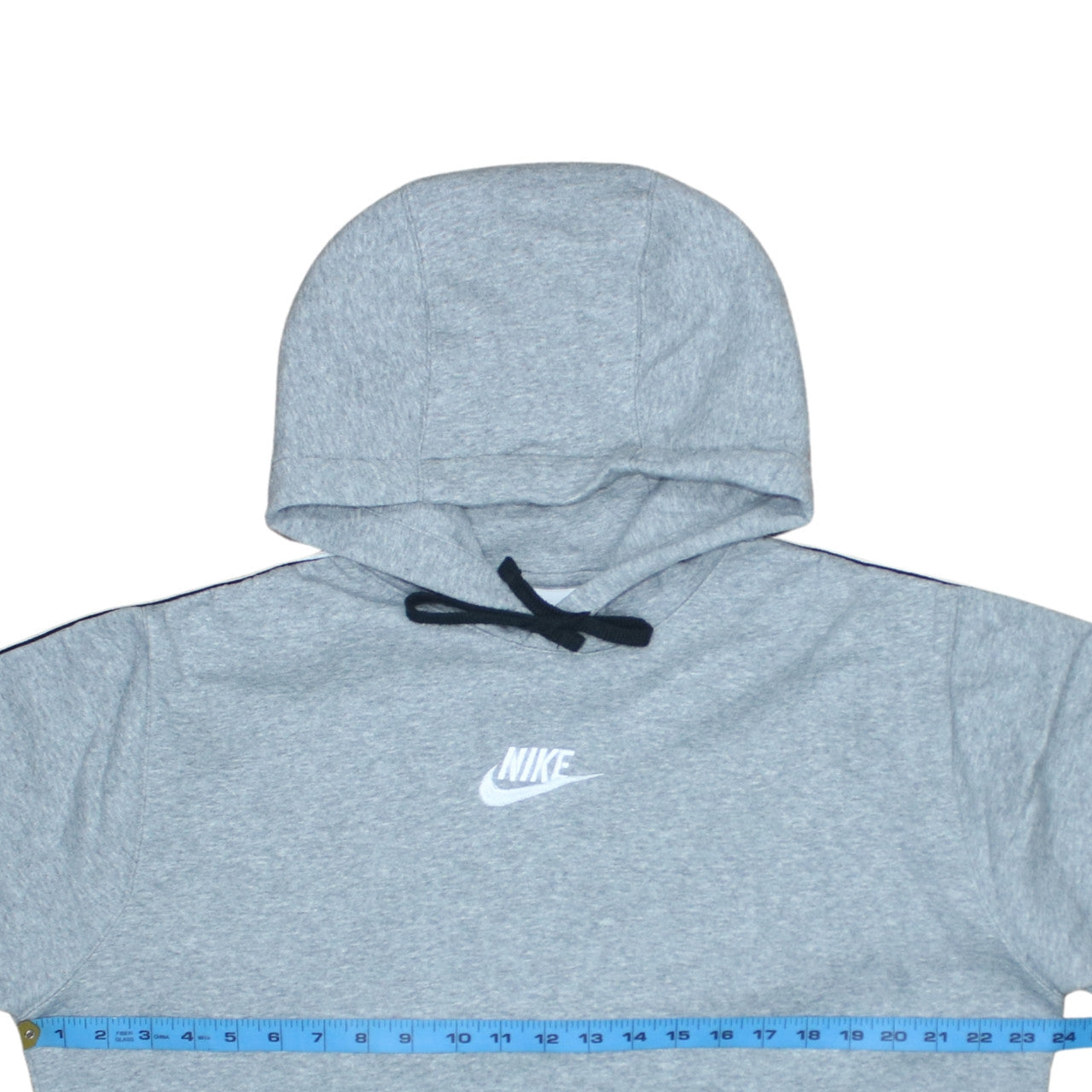Nike Women's Grey Pullover Hoodie Medium Logo Tape Sleeve