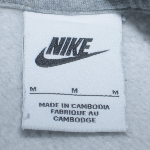 Nike Women's Grey Pullover Hoodie Medium Logo Tape Sleeve