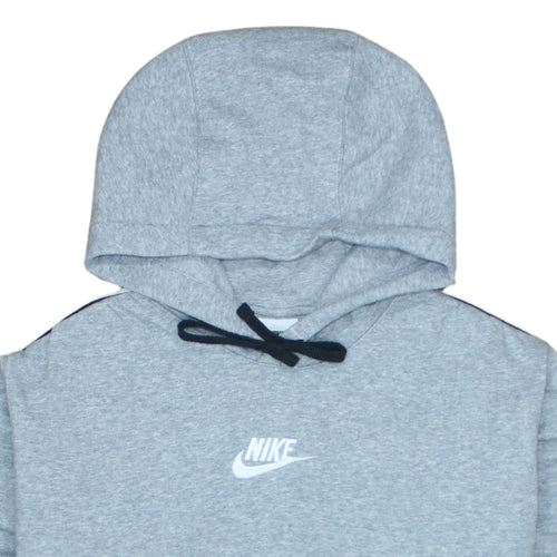 Nike Women's Grey Pullover Hoodie Medium Logo Tape Sleeve