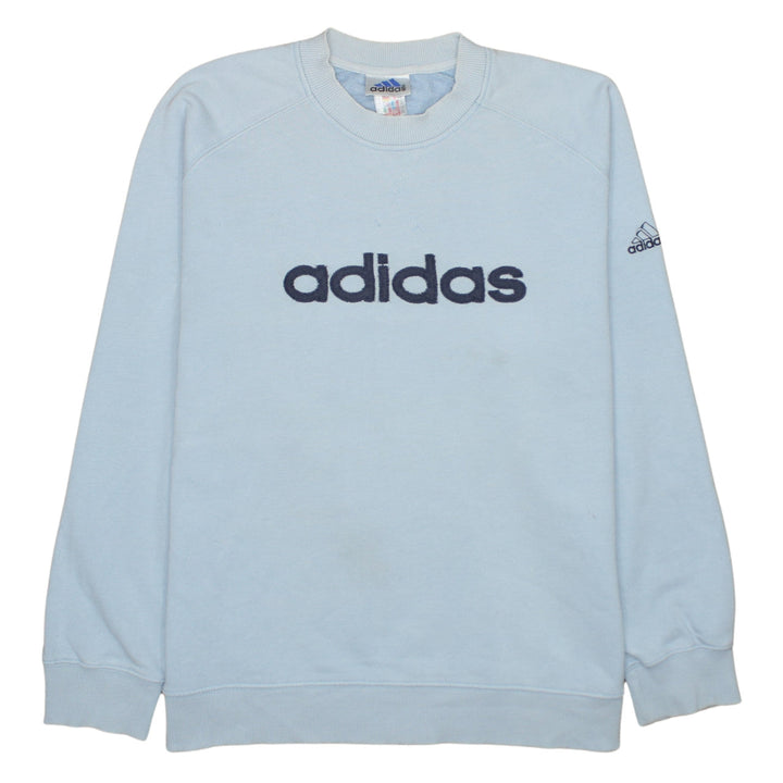 Adidas Men's Blue Embroidered Logo Crew Neck Sweatshirt M