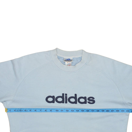 Adidas Men's Blue Embroidered Logo Crew Neck Sweatshirt M
