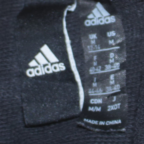 Adidas Womens Black Sweatshirt Size 12-14 Pullover Logo Crew Neck