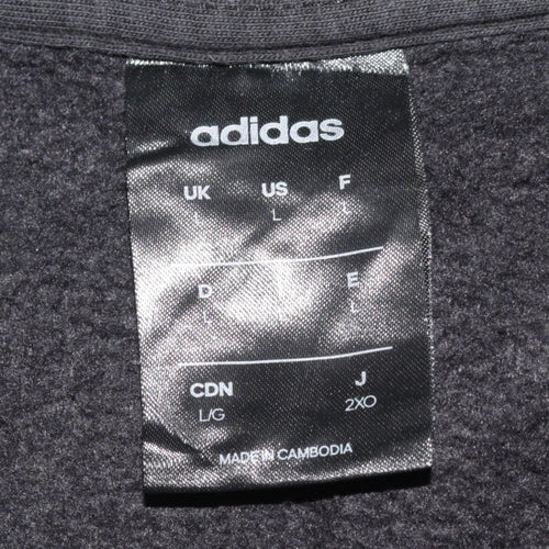 Adidas Men's Black Full Zip Hoodie Size L Sportswear