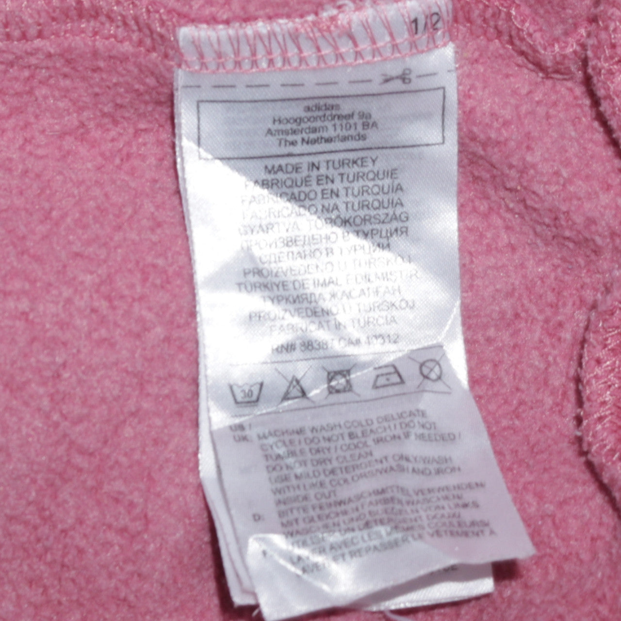 Adidas Womens Pink Pullover Hoodie Size 8 Cotton Blend Casual