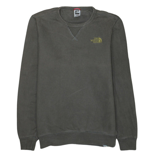The North Face Men's Grey Cotton Crew Neck Pullover Sweatshirt Size S