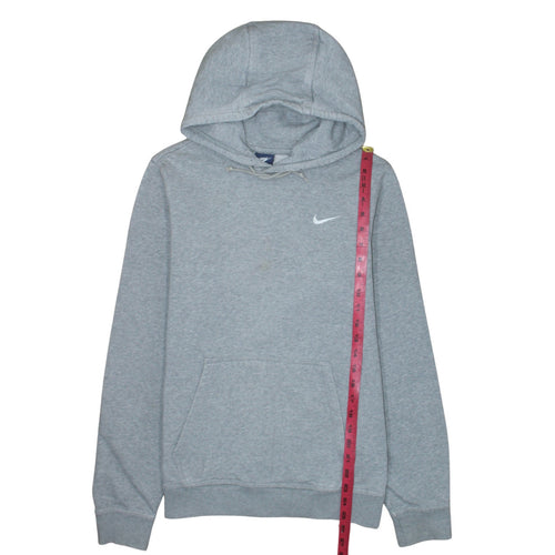 Nike Mens Grey Pullover Hoodie S Fleece Logo Sportswear