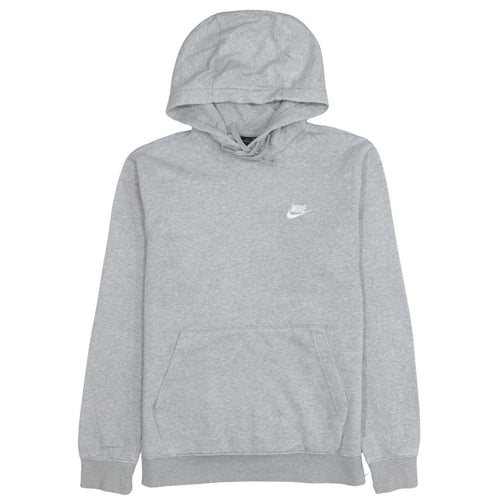 Nike Men's Grey Pullover Hoodie Small Regular Fit Logo Fleece