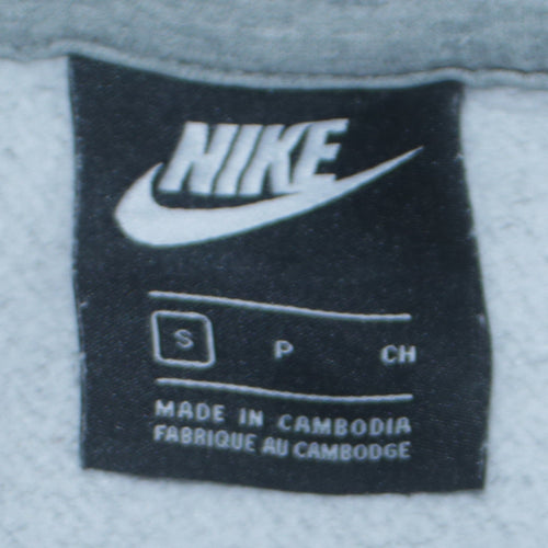 Nike Men's Grey Pullover Hoodie Small Regular Fit Logo Fleece
