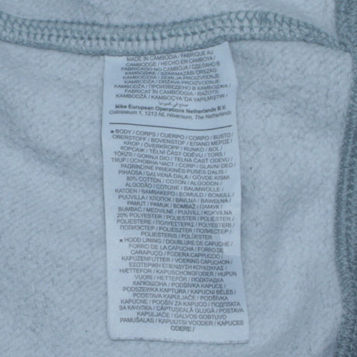 Nike Men's Grey Pullover Hoodie Small Regular Fit Logo Fleece