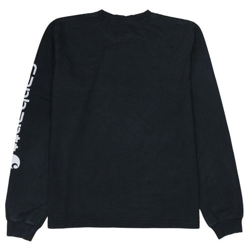 Carhartt Men's Black Long Sleeve Logo T-Shirt Size L