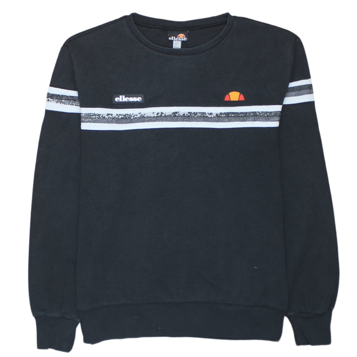 Ellesse Men's Black L Pullover Sweatshirt Logo Crew Neck