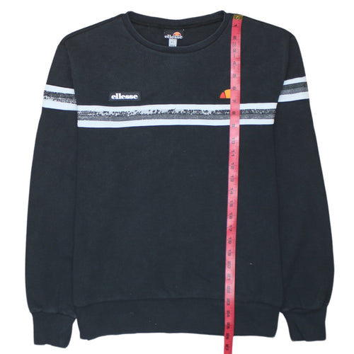 Ellesse Men's Black L Pullover Sweatshirt Logo Crew Neck