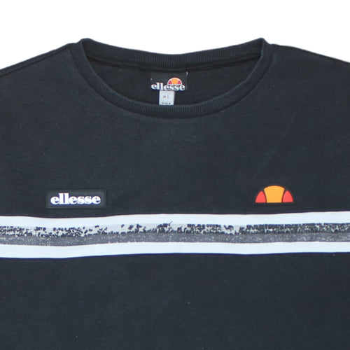 Ellesse Men's Black L Pullover Sweatshirt Logo Crew Neck