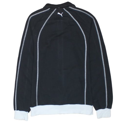 Puma Womens Black Size 12 Track Jacket Full Zip Cotton Blend Sports Top