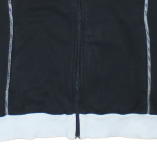 Puma Womens Black Size 12 Track Jacket Full Zip Cotton Blend Sports Top