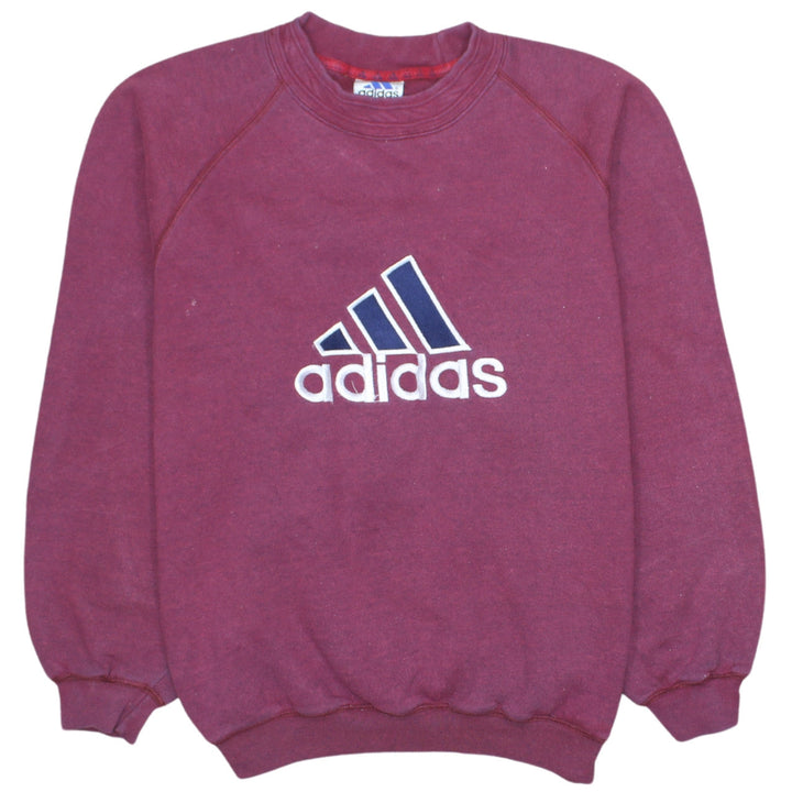 Adidas Men’s Purple Pullover Sweatshirt M Crew Neck Embroidered Logo