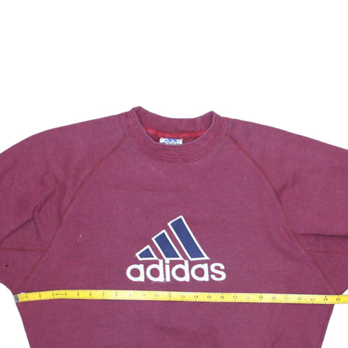 Adidas Men’s Purple Pullover Sweatshirt M Crew Neck Embroidered Logo