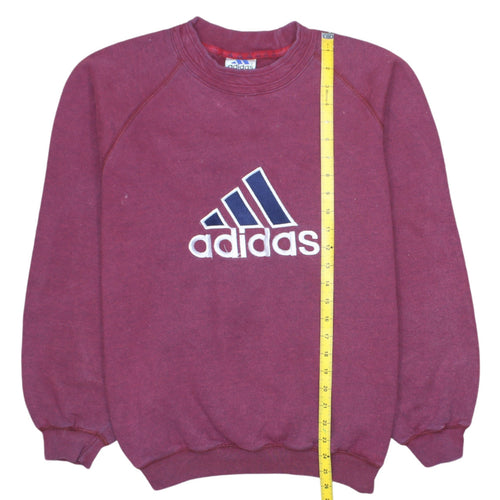 Adidas Men’s Purple Pullover Sweatshirt M Crew Neck Embroidered Logo
