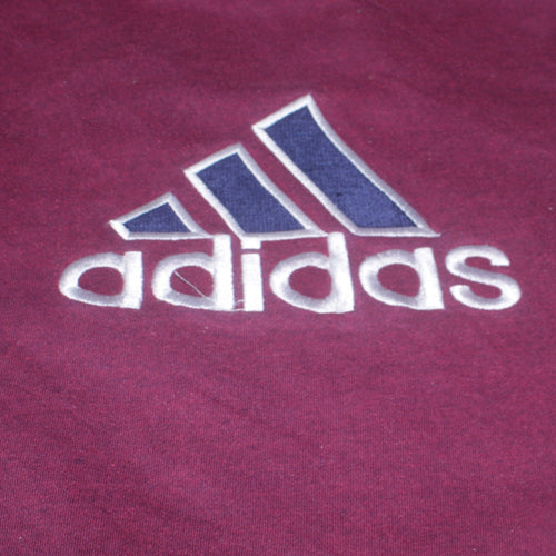 Adidas Men’s Purple Pullover Sweatshirt M Crew Neck Embroidered Logo