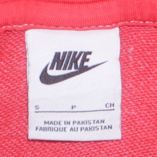 Nike Women's Pink Pullover Hoodie Small Logo Fleece Sweatshirt