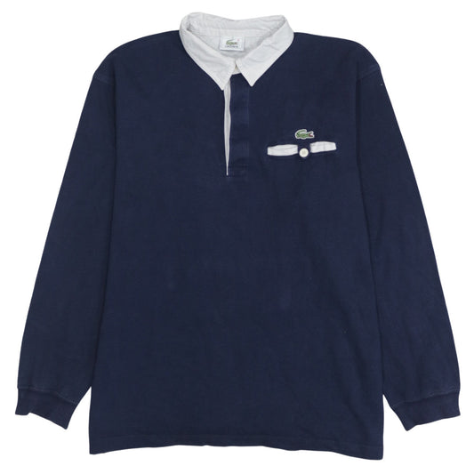 Lacoste Men’s Blue Long Sleeve Collared Cotton Polo Shirt M