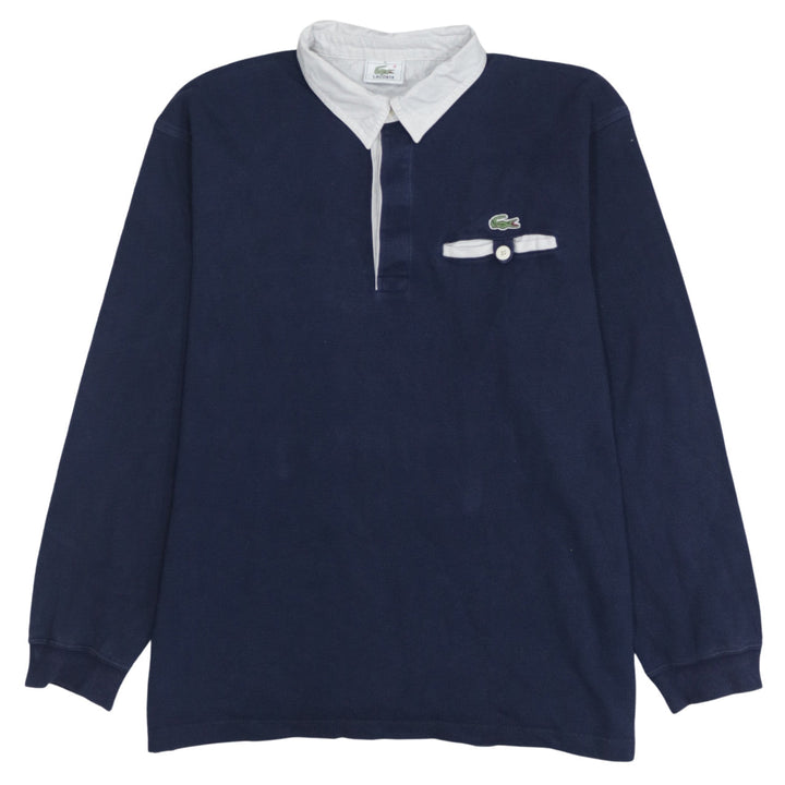 Lacoste Men’s Blue Long Sleeve Collared Cotton Polo Shirt M