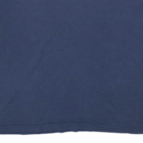 FILA Men Blue L Crew Neck Short Sleeve Sports Cotton T-Shirt