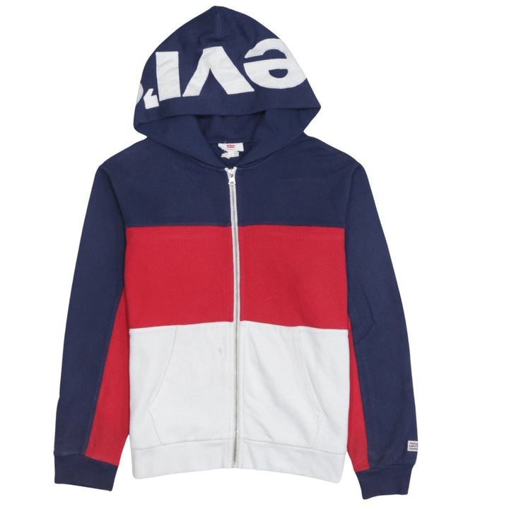 Levi's Womens Red Blue White Colourblock Full Zip Hoodie Size S