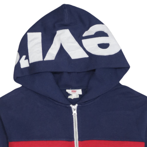 Levi's Womens Red Blue White Colourblock Full Zip Hoodie Size S