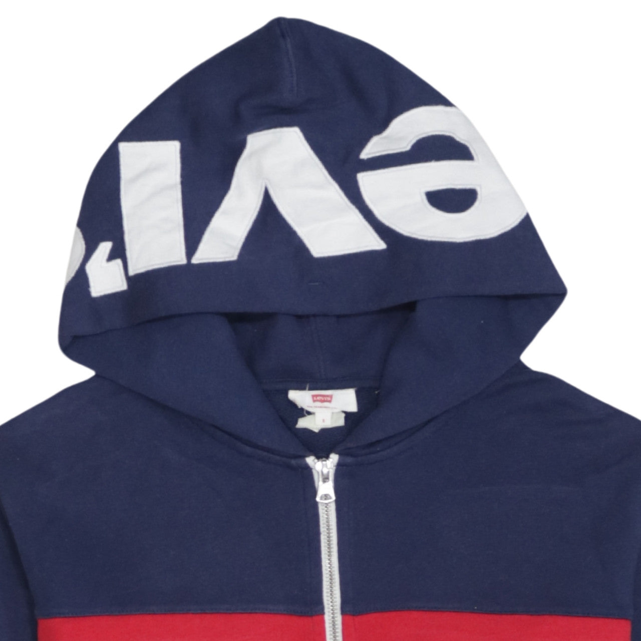 Levi's Womens Red Blue White Colourblock Full Zip Hoodie Size S