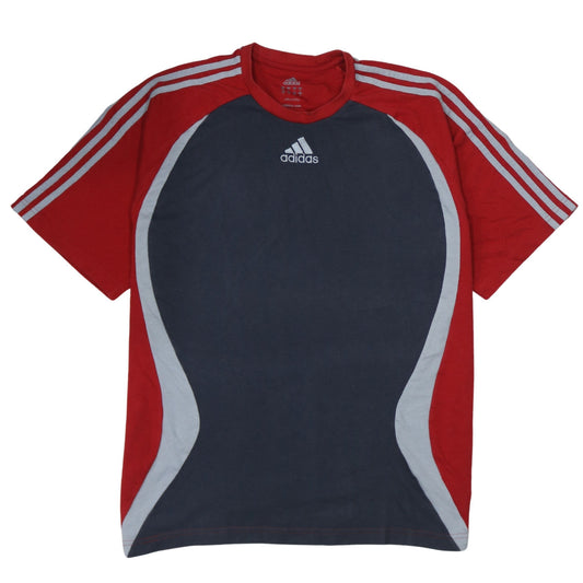 Adidas Men’s Red & Navy Colourblock Sports T-Shirt L
