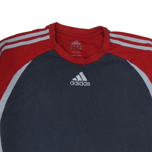 Adidas Men’s Red & Navy Colourblock Sports T-Shirt L
