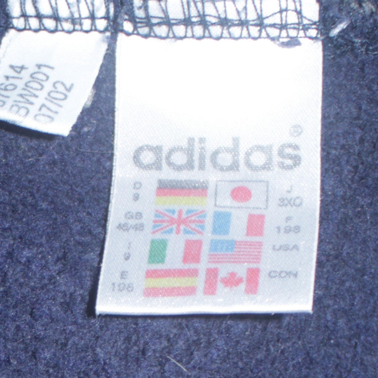 Adidas Men Blue Full Zip Fleece Hoodie 2XL Logo Sportswear