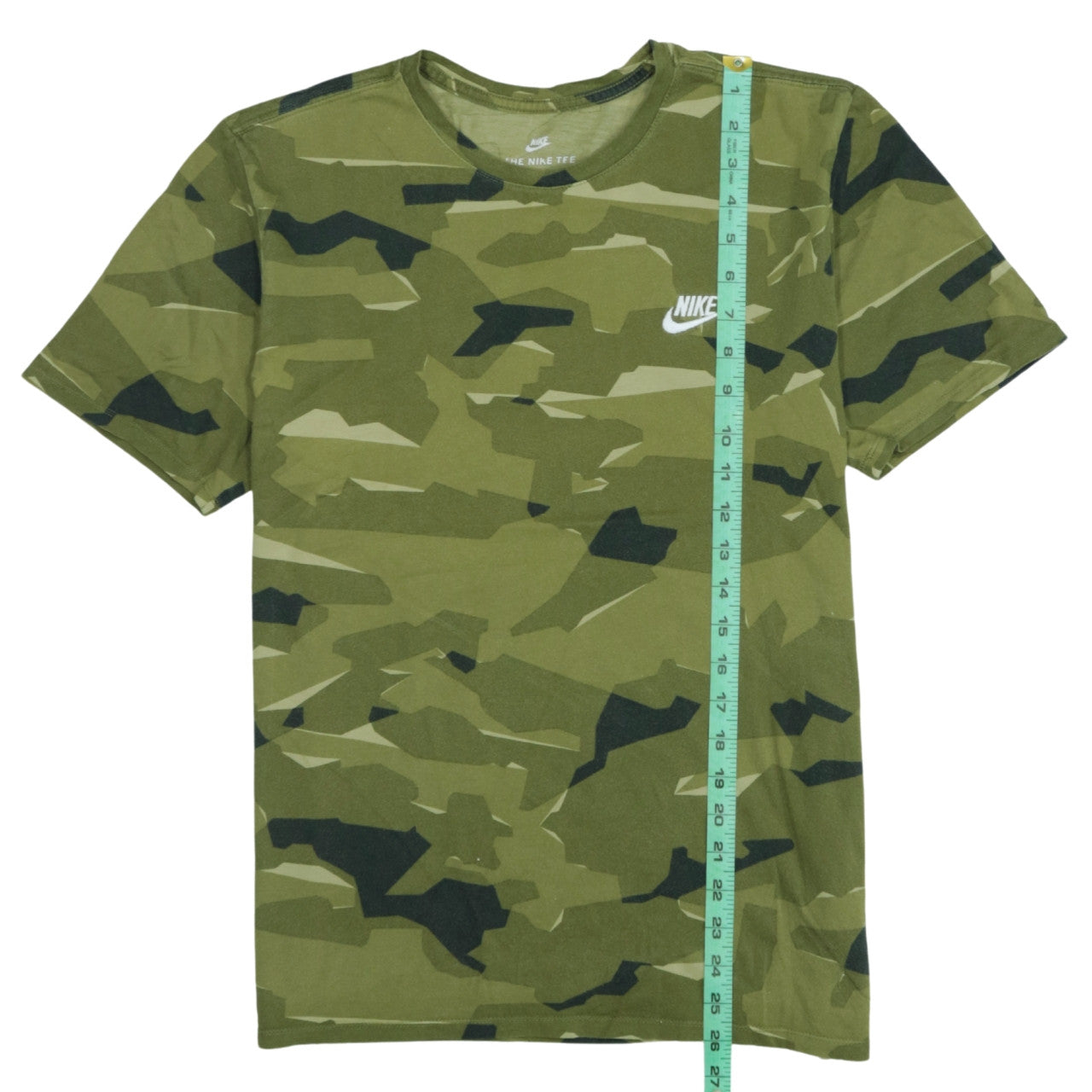 Nike Men's Green Camouflage Athletic Fit Crew Neck T-Shirt M
