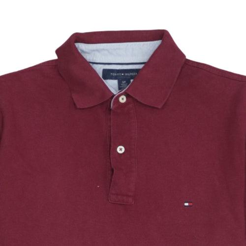 Tommy Hilfiger Men’s Red Cotton Polo Shirt Size S Regular Fit