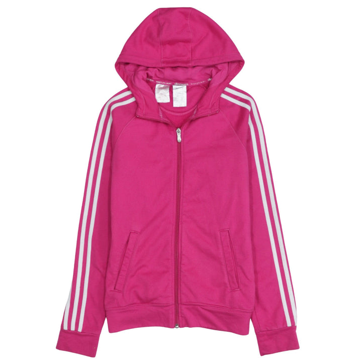 Adidas Girls Pink Full Zip Hooded Fleece Hoodie 13-14 Years ClimaWarm