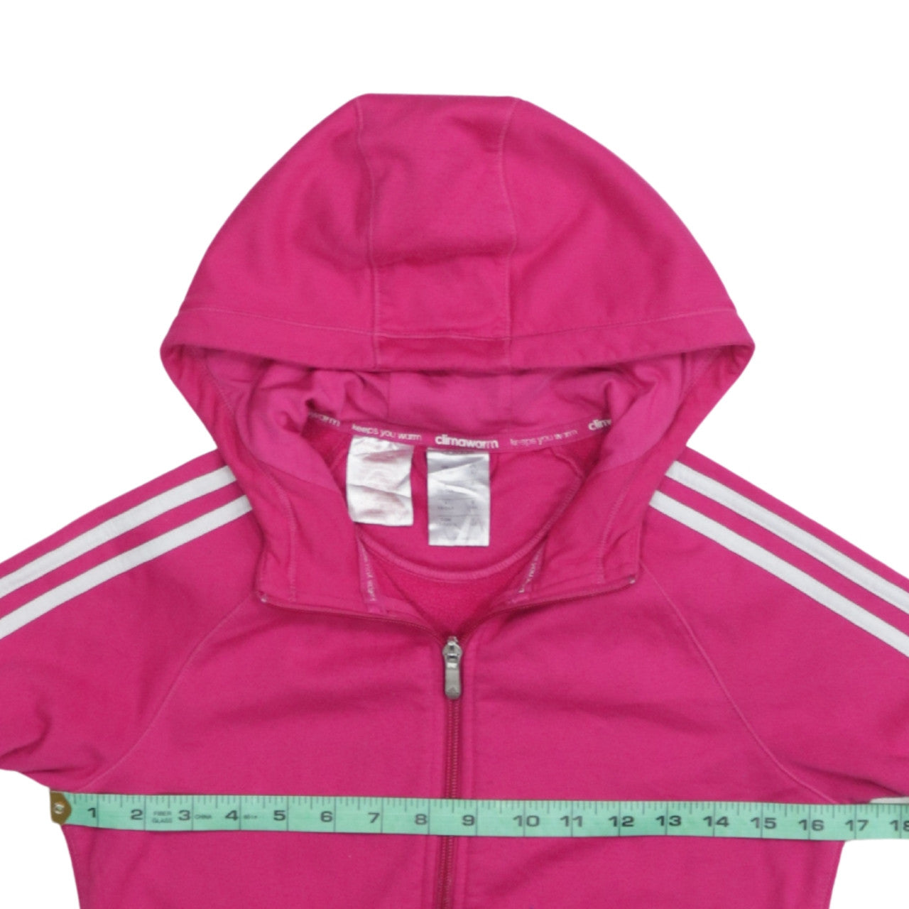 Adidas Girls Pink Full Zip Hooded Fleece Hoodie 13-14 Years ClimaWarm