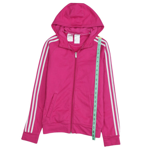 Adidas Girls Pink Full Zip Hooded Fleece Hoodie 13-14 Years ClimaWarm