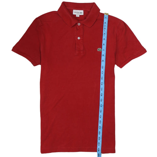 Lacoste Men's Red Slim Fit Cotton Polo Shirt Size S
