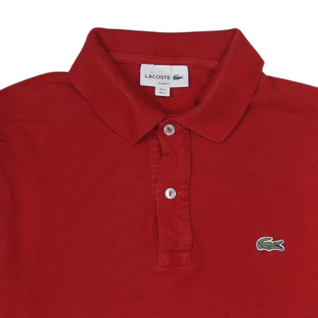 Lacoste Men's Red Slim Fit Cotton Polo Shirt Size S