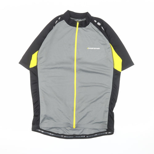 Boardman Men's Grey Cycling Jersey Medium Short Sleeve Full Zip