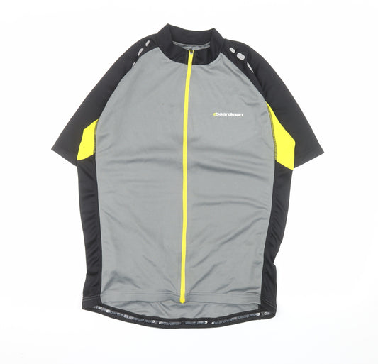 Boardman Men's Grey Cycling Jersey Medium Short Sleeve Full Zip