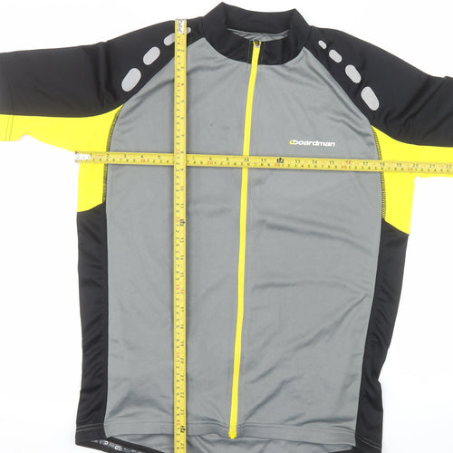 Boardman Men's Grey Cycling Jersey Medium Short Sleeve Full Zip