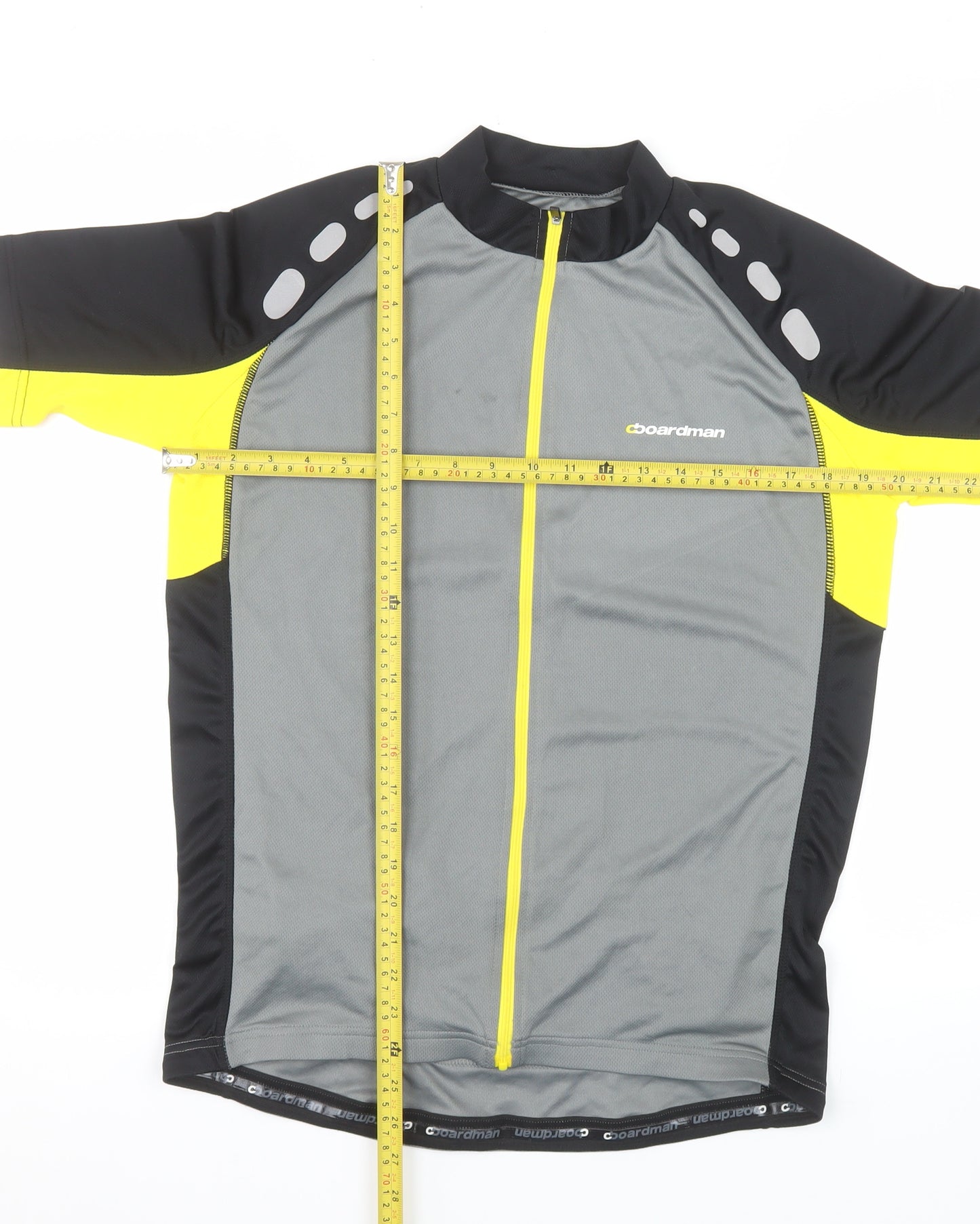 Boardman Men's Grey Cycling Jersey Medium Short Sleeve Full Zip
