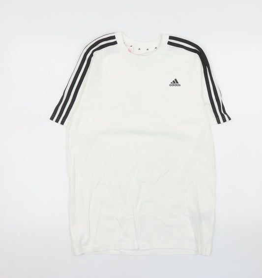 Adidas Boys White Short Sleeve Crew Neck Sports T-Shirt 13-14 Years