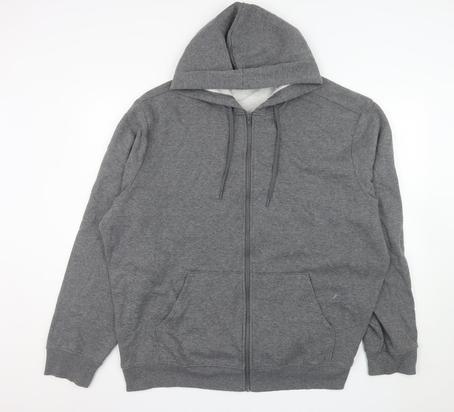 Athletic Works Men's Grey 3XL Full Zip Hooded Fleece Jacket
