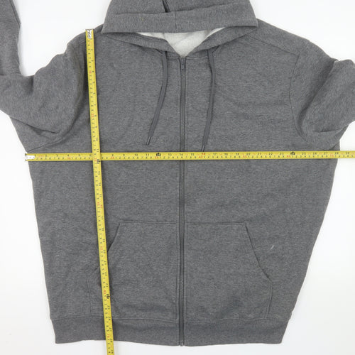 Athletic Works Men's Grey 3XL Full Zip Hooded Fleece Jacket