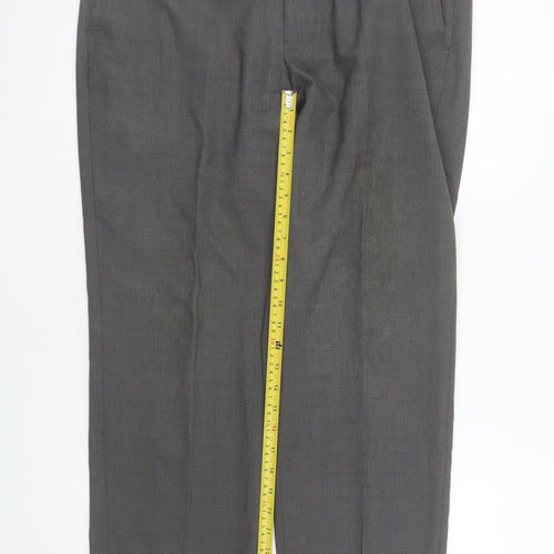 Robbie Mens Grey 36R Classic Fit Wool Blend Dress Trousers